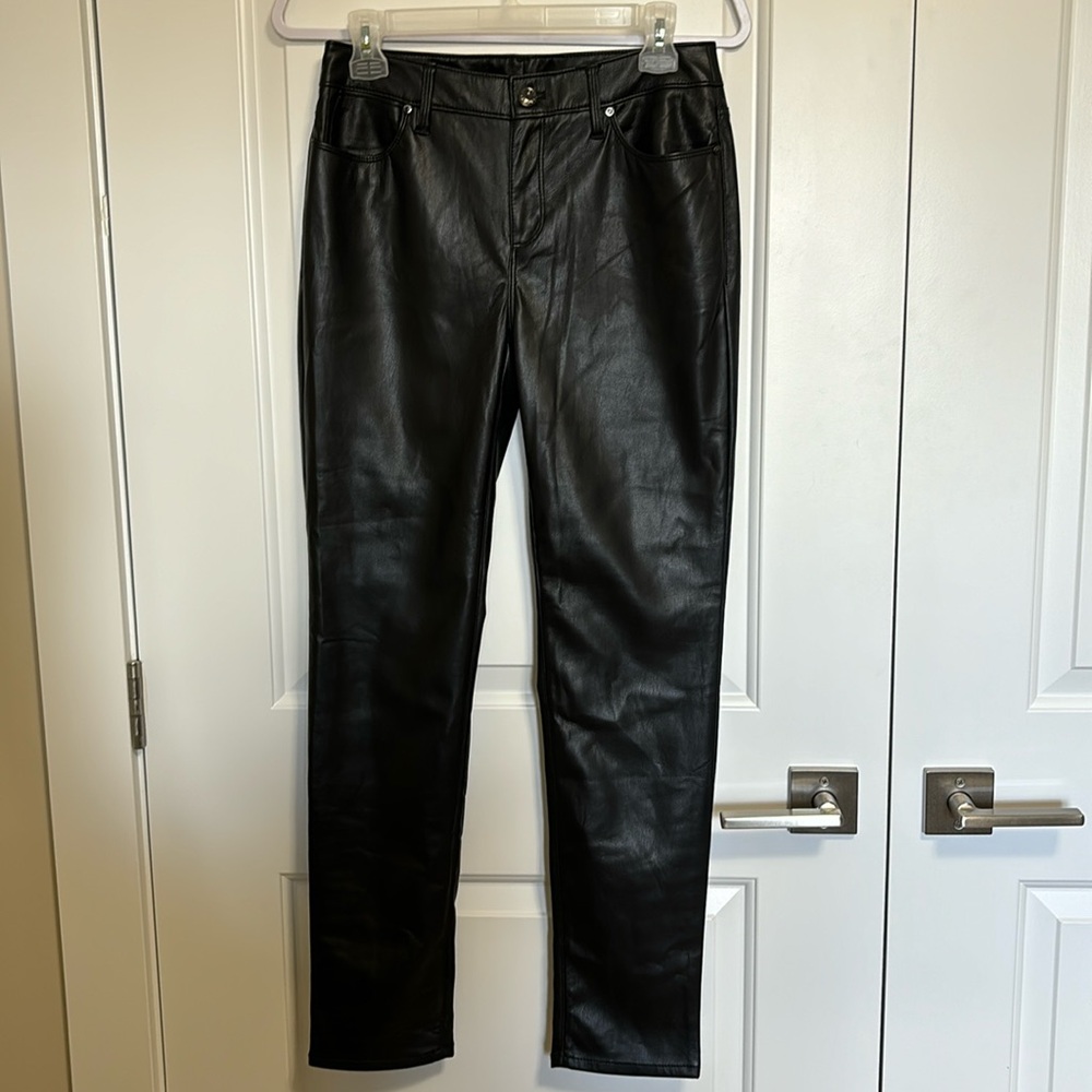 Chico’s Black faux leather pants, size 2R